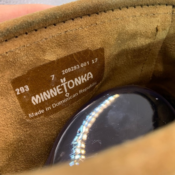 Minnetonka Women’s Fringe Ankle Boots Brown Leather Size 7 - Picture 5 of 9